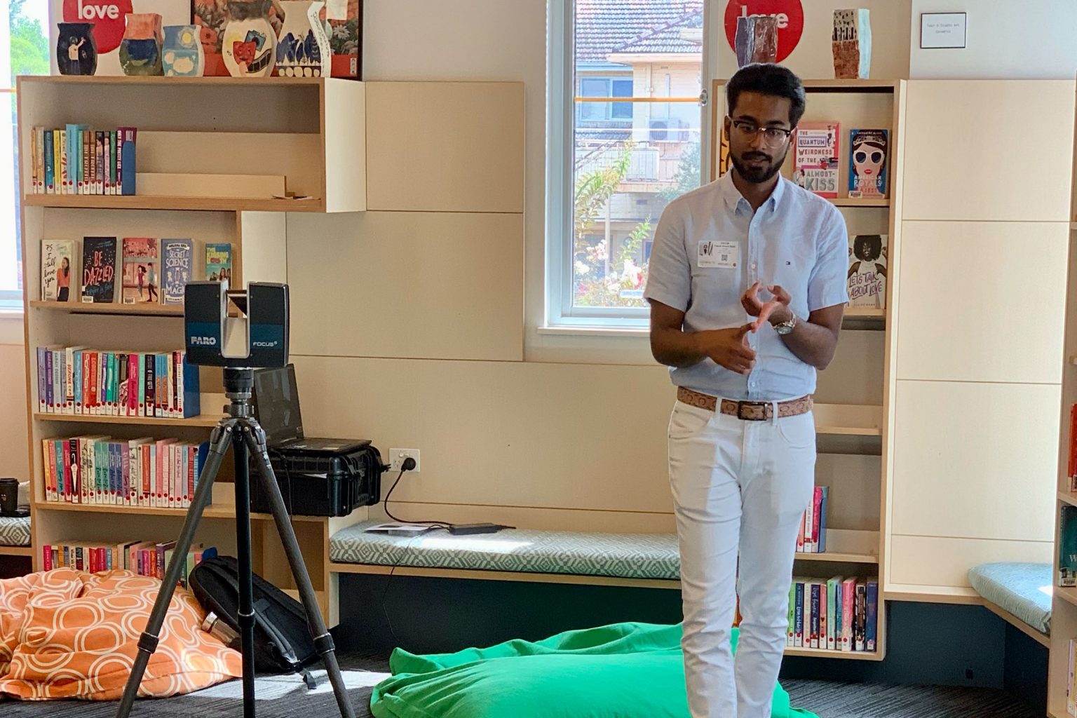 Melbourne University Geomatics Society facilitate workshops in laser imaging.