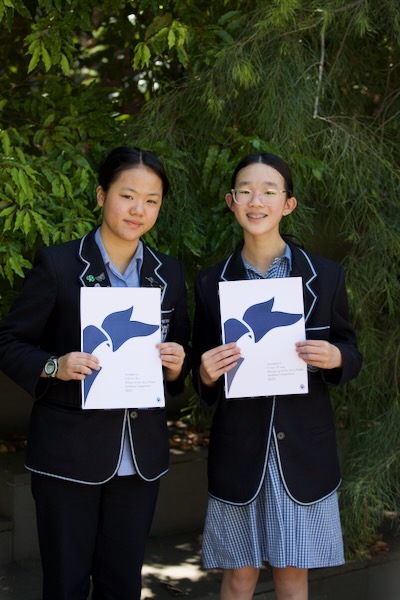 OGA PUBLIC SPEAKING COMP Winners 1st Prize Valerie (L) and Runner up Grace (R)